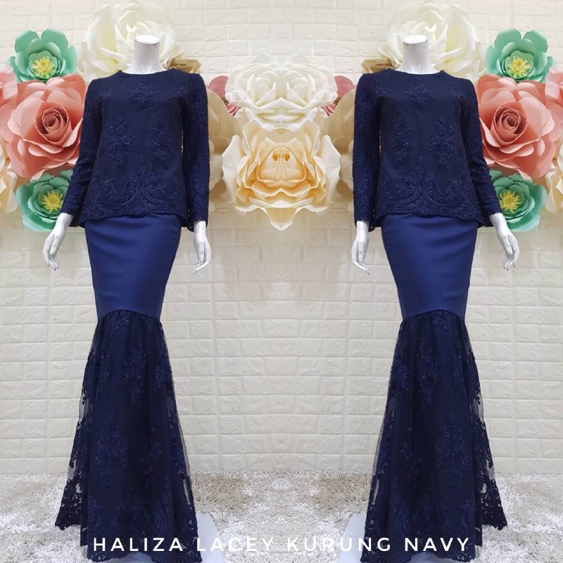 1112 Haliza Lacey Kurung Navy